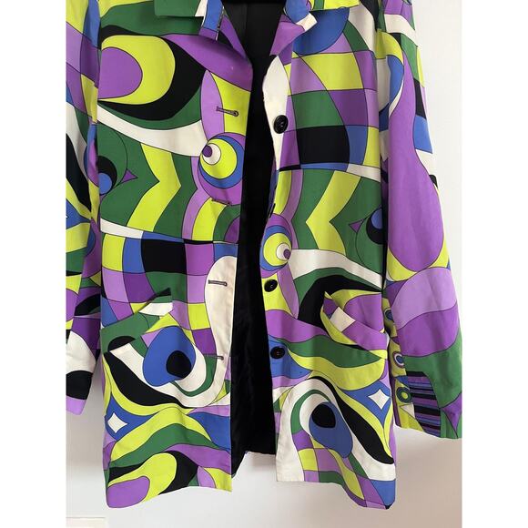 Regal Regency Blazer Women L Multicolor Psychedelic Print Mod 60s Style - Picture 6 of 6